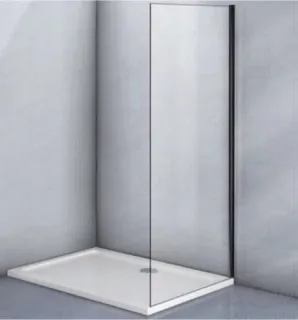 Боковая панель Veconi KP-05B, 1000х1900 черный, стекло прозрачное